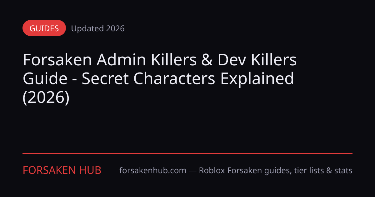 Forsaken Admin & Dev Killers 2026 - Secret Characters Guide | Forsaken Hub
