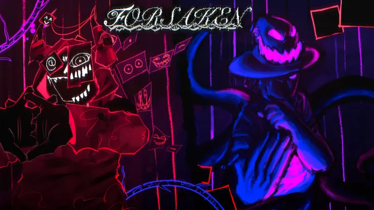 Ilustración promocional oficial de FORSAKEN de la página del juego en Roblox